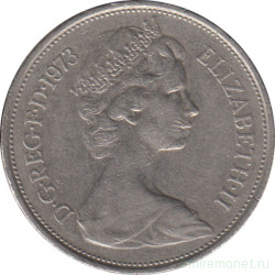 Монета. Великобритания. 10 пенсов 1973 год.