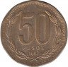Монета. Чили. 50 песо 1997 год. ав.