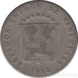 Монета. Венесуэла. 12,5 сентимо 1945 год.