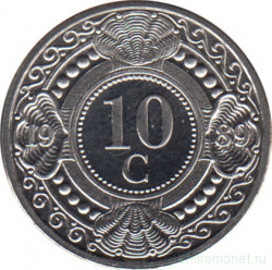 Монета. Нидерландские Антильские острова. 10 центов 1989 год.