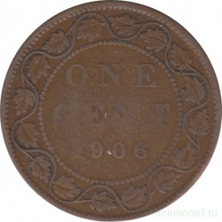Монета. Канада. 1 цент 1906 год.
