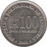 Монета. Венесуэла. 100 боливаров 2001 год. ав.