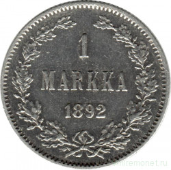 Монета. Русская Финляндия. 1 марка 1892 год.