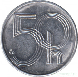 Монета. Чехия. 50 геллеров 1993 год. Монетный двор - Яблонец.