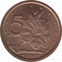 Монета. Острова Кука. 5 центов 2010 год.
