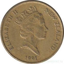 Монета. Новая Зеландия. 1 доллар 1991 год.