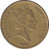 Монета. Новая Зеландия. 1 доллар 1991 год. ав.