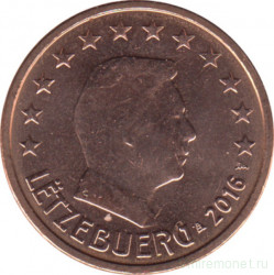 Монета. Люксембург. 2 цента 2016 год.