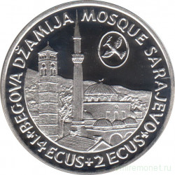 Босния и Герцеговина. 16 экю 1993 год. Вид на Сараевскую мечеть.