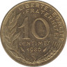  Монета. Франция. 10 сантимов 1986 год. ав.