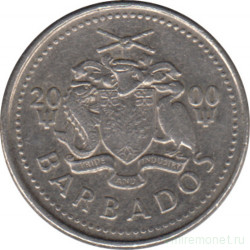 Монета. Барбадос. 10 центов 2000 год.