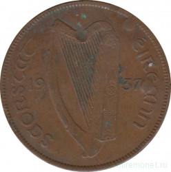Монета. Ирландия. 1 пенни 1937 год.