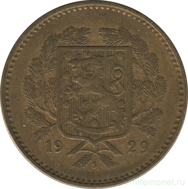 Монета. Финляндия. 10 марок 1929 год.