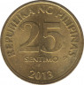 Монета. Филиппины. 25 сентимо 2013 год. ав.