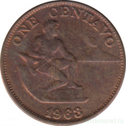 Монета. Филиппины. 1 сентаво 1963 год.