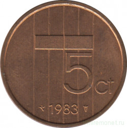 Монета. Нидерланды. 5 центов 1983 год.