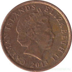 Монета. Каймановы острова. 1 цент 2013 год.