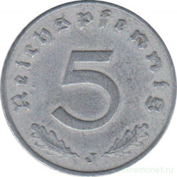 Монета. Германия. Третий Рейх. 5 рейхспфеннигов 1940 год. Монетный двор - Гамбург (J).