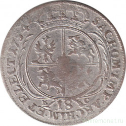 Монета. Польша. Орт (1/4 талера, 18 грошей) 1754 год. (ЕС). Август III Саксонец.
