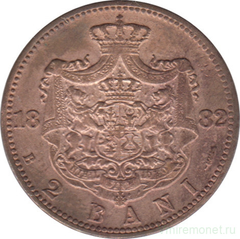 Монета. Румыния. 2 бань 1882 год.