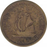 Монета. Британские Восточные Карибские территории. 5 центов 1955 год. ав.