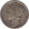 Монета. США. 10 центов 1937 год. Монетный двор S. ав.