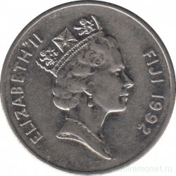 Монета. Фиджи. 10 центов 1992 год.