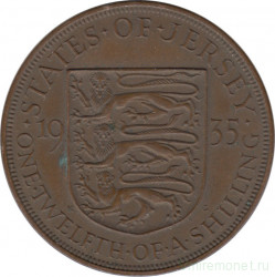 Монета. Великобритания. Джерси. 1/12 шиллинга 1935 год.