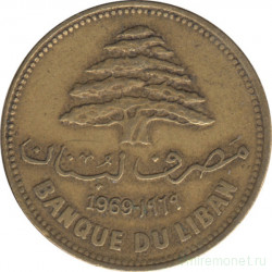 Монета. Ливан. 25 пиастров 1969 год.