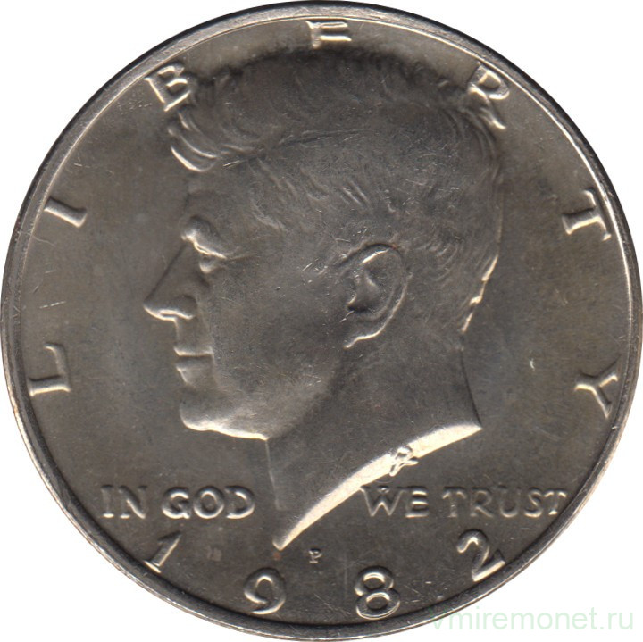 Монета. США. 50 центов 1982 год. Монетный двор P.
