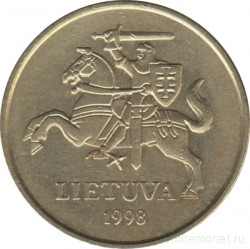 Монета. Литва. 50 центов 1998 год.