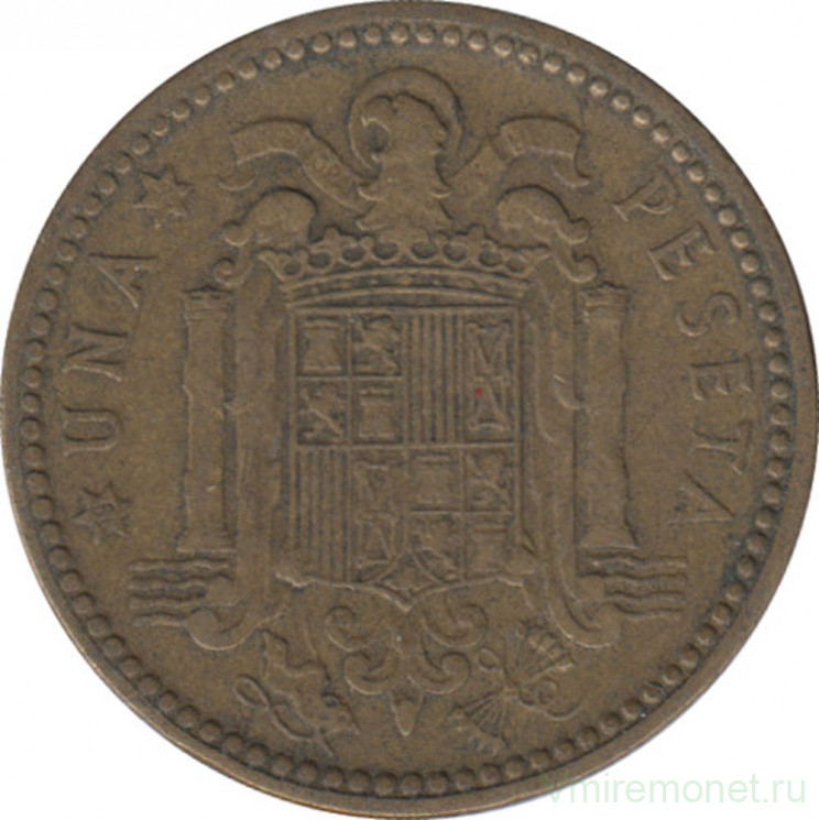 Монета. Испания. 1 песета 1949 (1947) год.