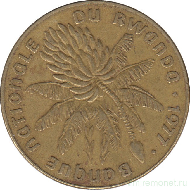 Монета. Руанда. 20 франков 1977 год.