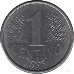 Монета. Бразилия. 1 сентаво 1996 год.