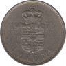 Монета. Дания. 1 крона 1973 год. ав.