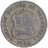 Монета. Венесуэла. 5 сентимо 1936 год.