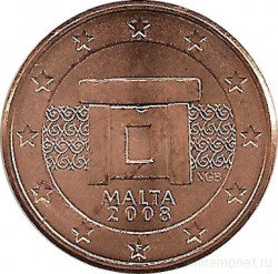 Монета. Мальта. 1 цент 2008 год.