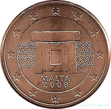 Монета. Мальта. 1 цент 2008 год.
