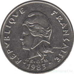 Монета. Французская Полинезия. 20 франков 1983 год.
