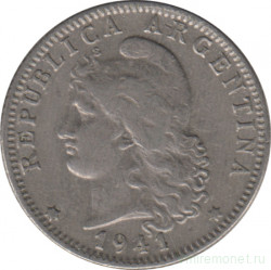 Монета. Аргентина. 20 сентаво 1941 год.