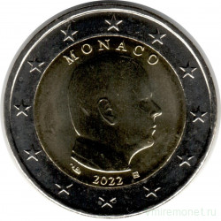 Монета. Монако. 2 евро 2022 год.