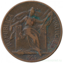 Монета. Португалия. 1 эскудо 1924 год. 