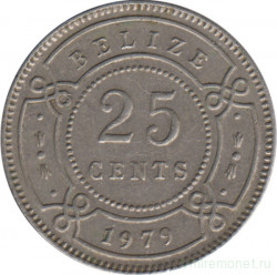 Монета. Белиз. 25 центов 1979 год.