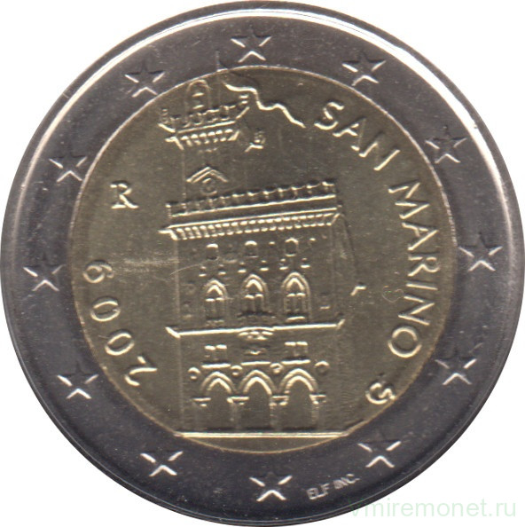 Монета. Сан-Марино. 2 евро 2009 год.
