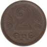Монета. Дания. 2 эре 1916 год. 