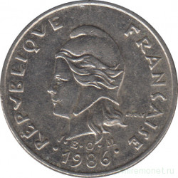 Монета. Французская Полинезия. 10 франков 1986 год.