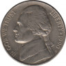 Монета. США. 5 центов 1990 год. Монетный двор D. ав.