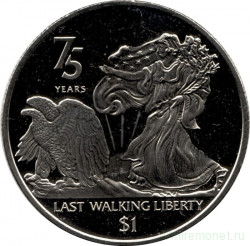 Монета. Великобритания. Британские Виргинские острова. 1 доллар 2022 год. 75 лет последней монете "Шагающая Свобода".
