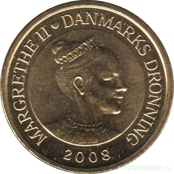 Монета. Дания. 10 крон 2008 год.