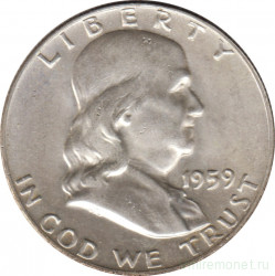 Монета. США. 50 центов 1959 год. Франклин. Монетный двор D.